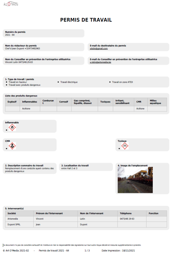 Permis de travail via internet