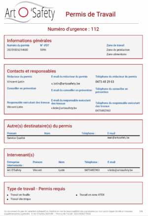 Permis de travail via internet